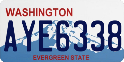 WA license plate AYE6338