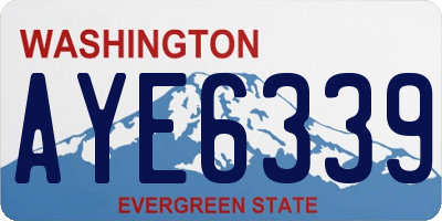 WA license plate AYE6339