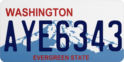 WA license plate AYE6343