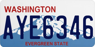 WA license plate AYE6346