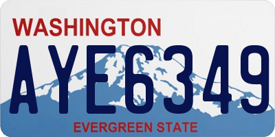 WA license plate AYE6349