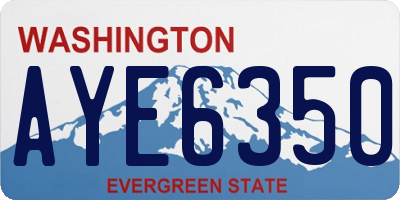 WA license plate AYE6350