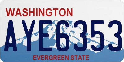 WA license plate AYE6353