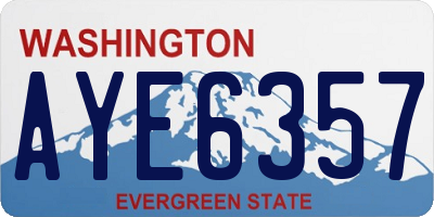 WA license plate AYE6357