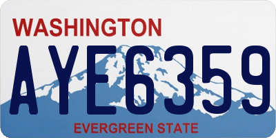 WA license plate AYE6359