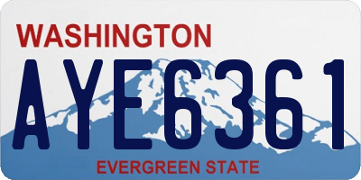WA license plate AYE6361