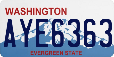 WA license plate AYE6363