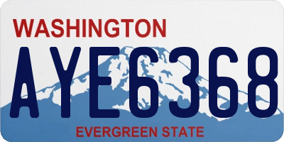 WA license plate AYE6368