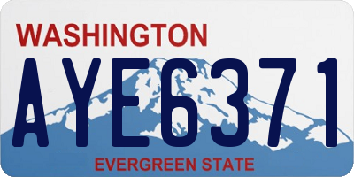 WA license plate AYE6371