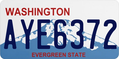 WA license plate AYE6372