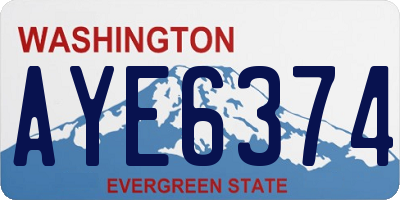 WA license plate AYE6374