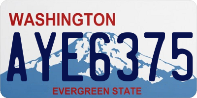 WA license plate AYE6375
