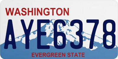 WA license plate AYE6378