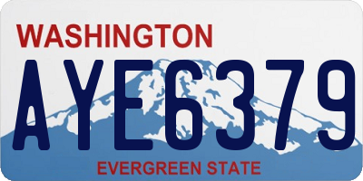 WA license plate AYE6379