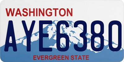 WA license plate AYE6380