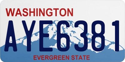 WA license plate AYE6381