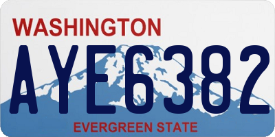 WA license plate AYE6382