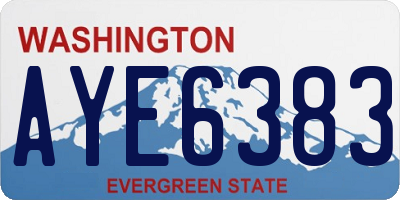 WA license plate AYE6383