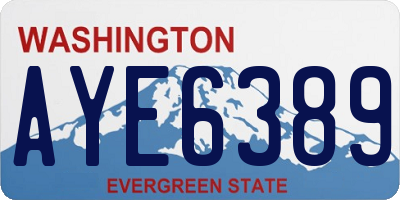 WA license plate AYE6389