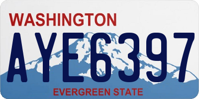 WA license plate AYE6397