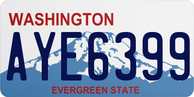WA license plate AYE6399