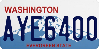 WA license plate AYE6400