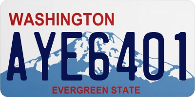 WA license plate AYE6401