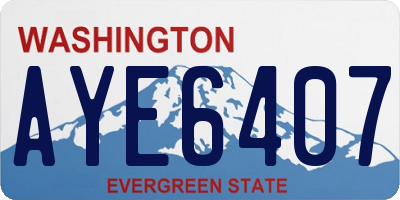 WA license plate AYE6407