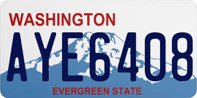 WA license plate AYE6408