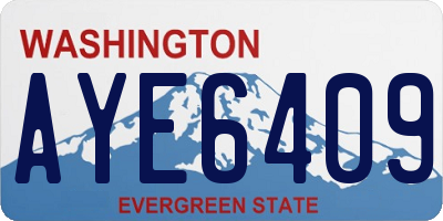 WA license plate AYE6409