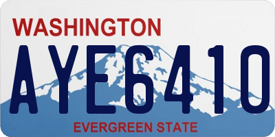 WA license plate AYE6410