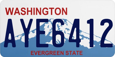 WA license plate AYE6412