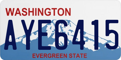 WA license plate AYE6415