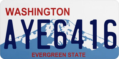 WA license plate AYE6416