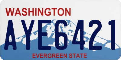 WA license plate AYE6421