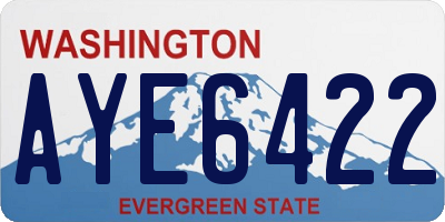 WA license plate AYE6422