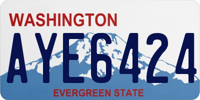 WA license plate AYE6424