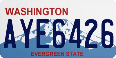 WA license plate AYE6426
