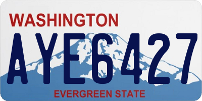 WA license plate AYE6427