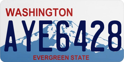 WA license plate AYE6428
