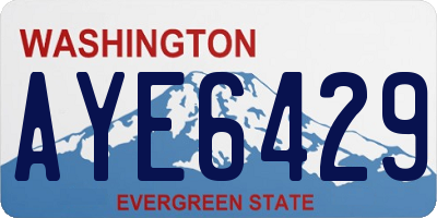 WA license plate AYE6429