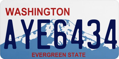 WA license plate AYE6434