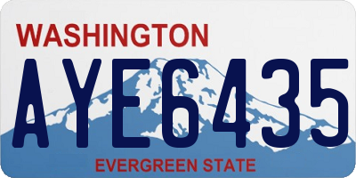 WA license plate AYE6435