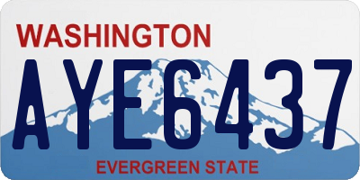 WA license plate AYE6437