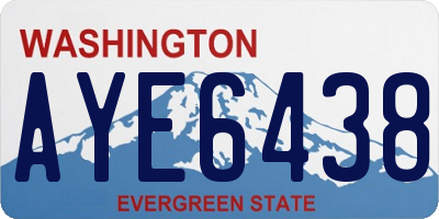 WA license plate AYE6438