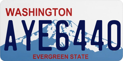WA license plate AYE6440