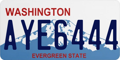 WA license plate AYE6444