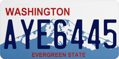 WA license plate AYE6445