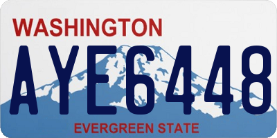 WA license plate AYE6448