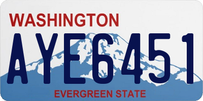 WA license plate AYE6451